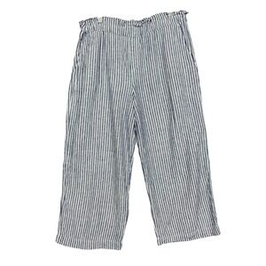 Laundry by Shelli‎ Segal Pants Womens XL Blue White Striped Linen Blend Wide Leg